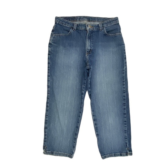 Blue Cropped Women's size 12 Dark Wash Blue Denim Jeans - Picture 1 of 5